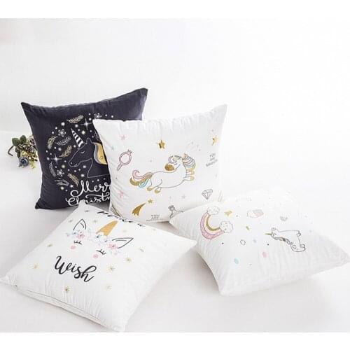 45x45cm Cotton Unicorn Decorations Cushion Covers Unicorn Party Decorations Wedding Decoration for Home Unicorn Party Supplies