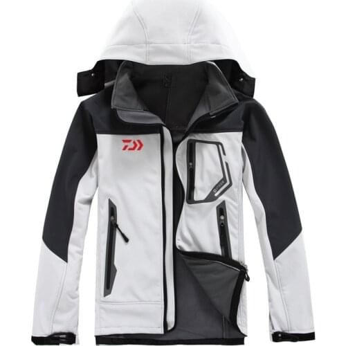 2020 New Daiwa Fishing Jacket Autumn Winter Fleece Warm Hiking Camping Fishing Clothing Men Waterproof Hooded DAWA Fishing Shirt