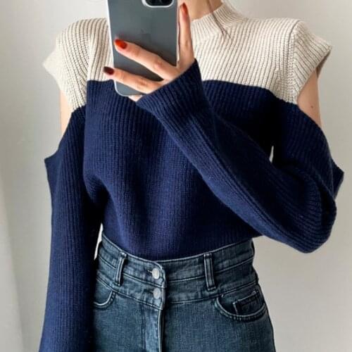 2021 Autumn Winter Knitted Sweater Women Long Sleeve Loose Knitwear Tops Casual Fashion Korean Women Pullover New 16140