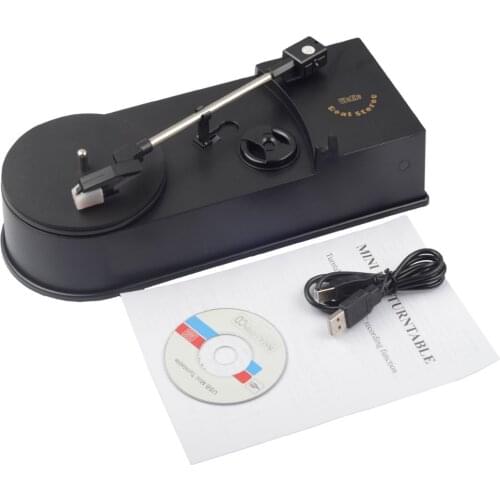 USB Portable Mini Vinyl Turntable Audio Player Vinyl Turntable to MP3/WAV/CD Converter with PC 33RPM CRP008