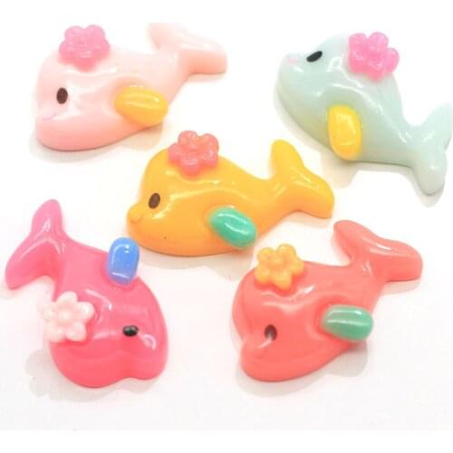 Kawaii Animal Balloon Whales Charm Flat Back Resin Dolphin Cabochons Ocean Animal Dolphin Charm Supplies