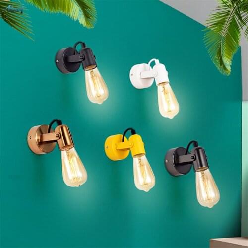 Nordic Modern Iron Single Head Wall Lamps Sconces Living Room Bedroom Study Wall Louis Mirror Lights Bathroom Light Fixtures