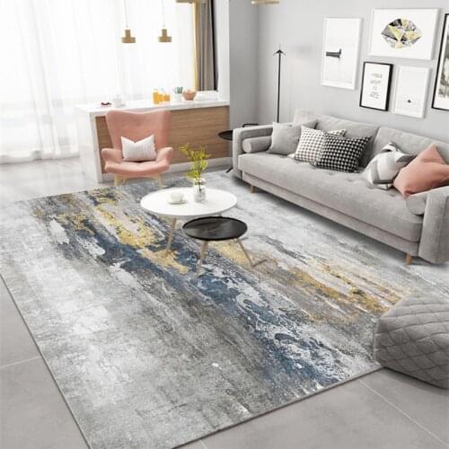 Nordic Modern Abstract Living Room Bedroom Carpet Bedside Sofa Coffee Table Floor Mat Soft Long Plush Rugs Carpet Study Office