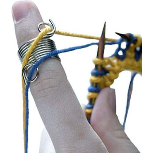 Nickle Plated Wire Yarn Stranding Guide Knitting Thimble for Knitting Crafts