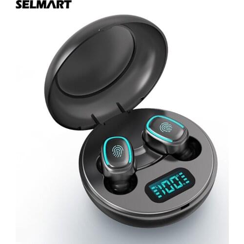 Selmart A10 Wireless Bluetooth 5.0 TWS Earphone Headset Left Right Low Lag Mode True Wireless Stereo Auto Link