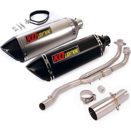 For KYMCO AK550 Exhaust System Motorcycle Front Link Pipe Slip On 51mm Muffler Escape Removable DB Killer Exhaust Tips 470mm