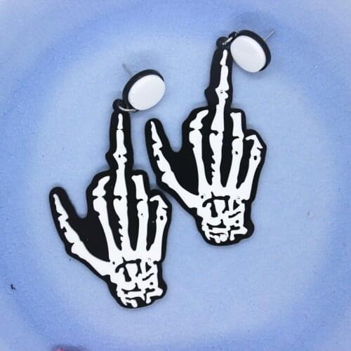 Retro Exaggerated Halloween Pickpocket Acrylic Earring Womens Fashion Creativity Funny Personality Accessories Jewelry