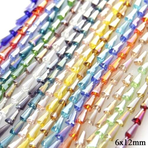 Top quality Tower shape Upscale Austrian crystal beads conical loose bead glass ball 6*12mm 50pcs supply bracelet Jewelry DIY