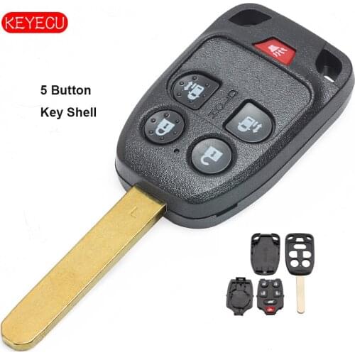 Keyecu Replacement Remote Car Key Shell Case Fob 5 Button for Honday Odyssey 2011-2013