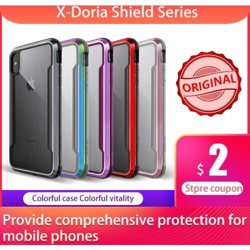 X-Doria Defense Shield Phone Case For iPhone XR XS Max Military Grade Drop Tested Case Coque For iPhone X XS Max Aluminum Cover