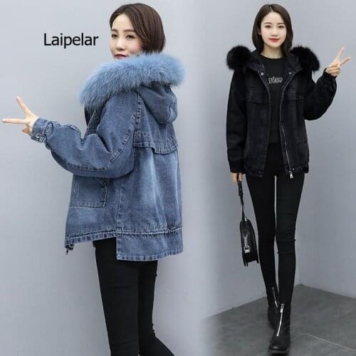 Winter Womens Denim Jacket Female Jean Coat Women Parka Plus Size 3XL Thick Black Denim Jackets Ladies Coats Outerwear