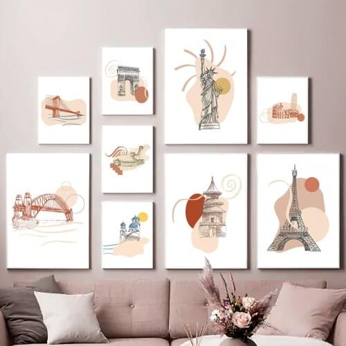 Famous Greatwall Colosseum Triumphal Arch Wall Art Canvas Painting Nordic Posters And Prints Wall Pictures For Living Room Decor