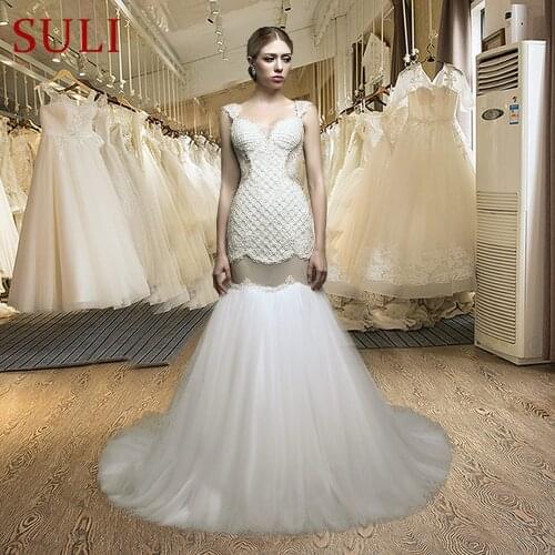 ZXB26 New Arrival Luxurious Wedding Dress Open Back Mermaid Sexy Dresses Bridal Gown Vestido De Novia