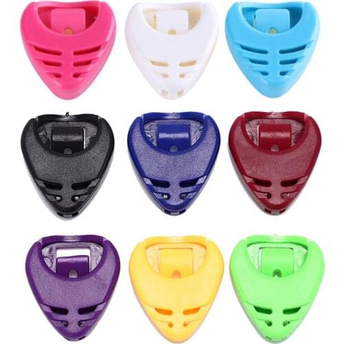 10pcs/lot Assorted Adhesive Plectrum Guitar Pick Holder Case Collection Clamp