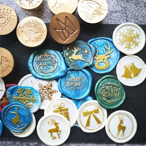 2020 new Merry christmas wax seal stamp jingle bell Snowflake Santa Claus deer sock tree christmas gifts Retro sealing wax Stamp