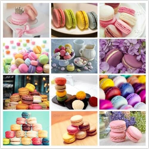 Diamond Painting Macaron Mosaic Diamond Embroidery Color Pastry Full Drill Rhinestone Pictures Cross Stitch Handmade Home Decor