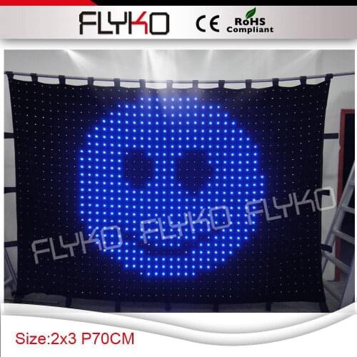Free shipping 2m by 3m P70MM flexible led video curtain