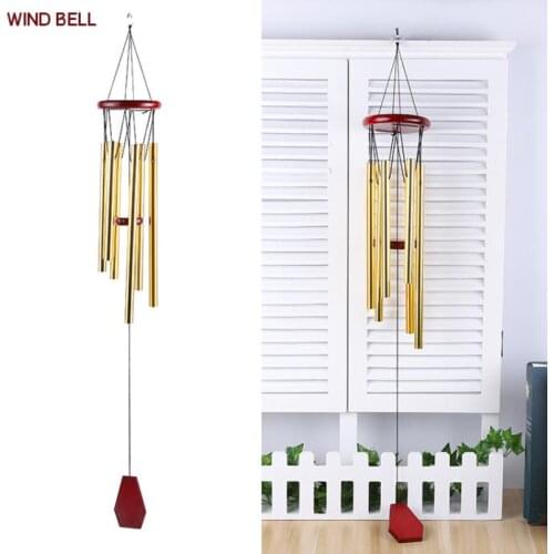 Large Tone Resonant Bell 6 Tubes Wind Chime Relaxing Windchime Chapel Church Garden Home Decor Door Wall Hanging Ornament