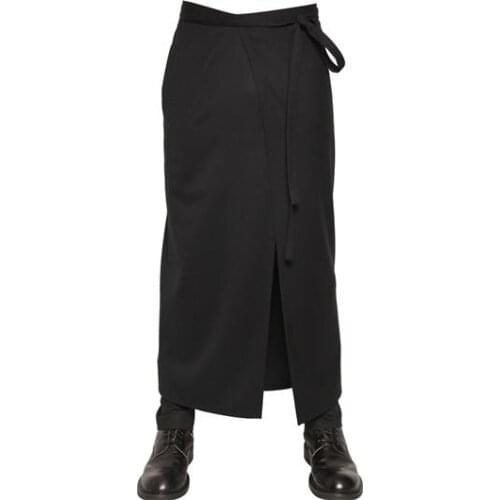 Pants Plus Size Men Clothing Fashion Casual Catwalk Models Scotland Culottes Patchwork Trouser Stage Costumes 2020 Spring Autumn