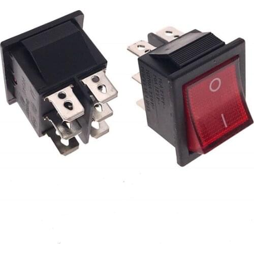 CE KCD4 Boat Button Switch on/Off Rocker Switch Light 2 Files 4Pin 6 Pin16A 250V/20A 125V 31*25 mm Copper Core Red/Green/Black