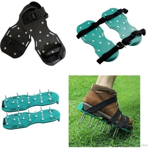 Black/ Green Aeration Shoe Pair With Spikes Adjustable Belt And Buckle Combination Yard Tools 31.5x14.5x4.5cm au31 Dropshipping