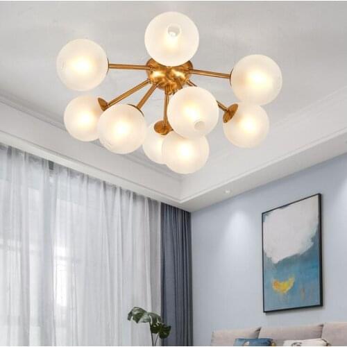 Living room designer creative personality model room lamp bedroom molecular glass bubble ball ceiling lamp