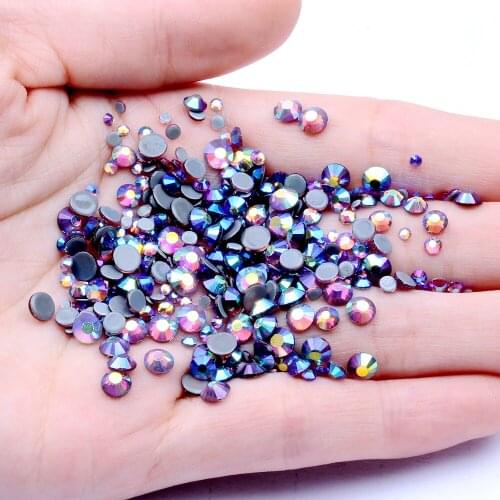 Crystal Hotfix DIY Rhinestones For Nails ss6-ss30 And Mixed Light Amethyst Strass Nail Art Glass Stone Glitter Decoration Design
