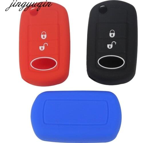 Jingyuqin 30pcs/lot Silicone Case Folding Flip Remote Key Cover 3 Button for LAND ROVER Range Rover Sport LR3 Discovery Holder