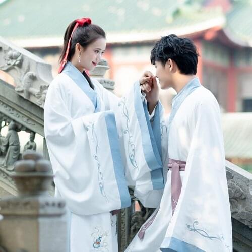 Embroidery Hanfu Chinese Classical Dance Costume Men Women Folk Festival Outfit Rave Performance Clothes Stage Costumes DF1148