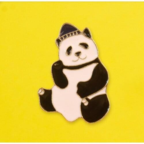 Cute Fat Panda Brooch Badge Animal Badges for Backpack Enamel Pins Clothes Lapel Pin Badges for Clothes Jewelry Gift Accessories