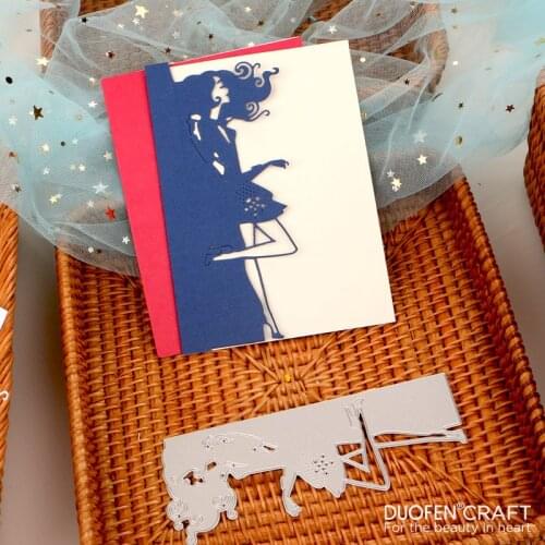 DUOFEN METAL CUTTING DIES fashion girl border stencil DIY Scrapbook Paper Album 2021 new