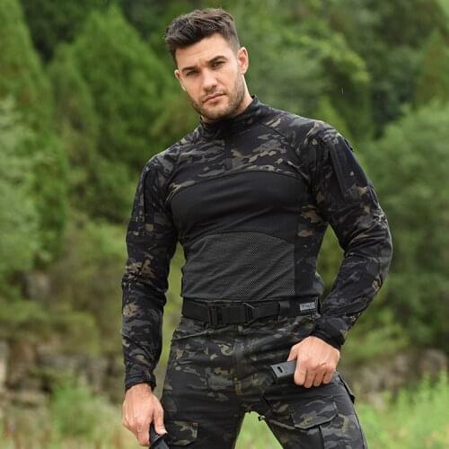Mens Outdoor Hunting Tactical Shirts Airsoft Combat Tee Shirts Breathable Army Military Shirt Gray Hunting T-shirt Casual Women