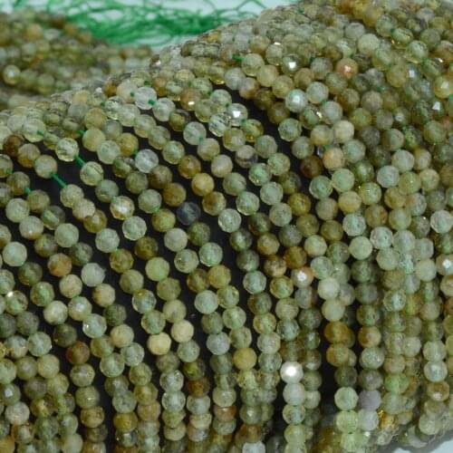 Natural Andradite / Demandoid Garnet Faceted Round Beads 3mm