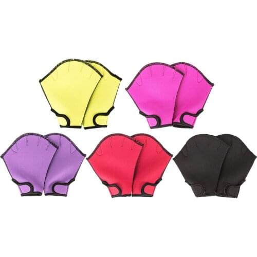 Pair Adult Swimming Surfing Duck Webbed Gloves Aqua Fit Swim Training Gloves