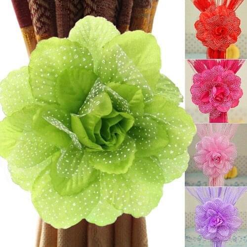 Flower Window Curtain Tieback Holder Drape Panel Sheer Strap Home Decor Curtain Decorative Accessories For Room Decor
