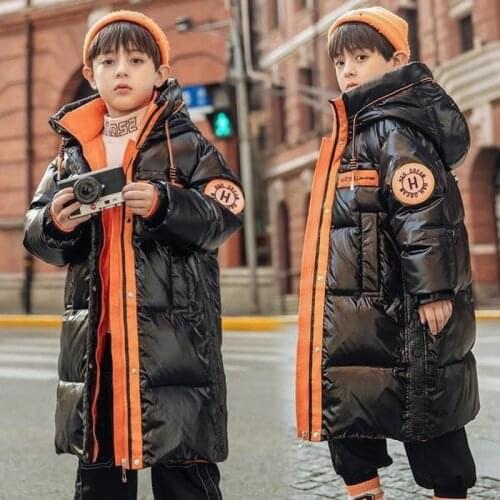 Winter teenage Boys down Warm Jacket Fashion 2-15 Years Boys Coat Autumn Hooded Thick Outerwear Coat For girls Children Clothing