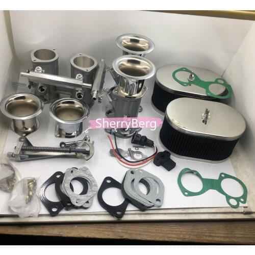 SherryBerg set of 48dcoe 48 dcoe 48mm Twin Throttle Bodies+TPS+air horns+air filter+linkage FOR Weber/Dellorto/Solex DCOE/DHLA