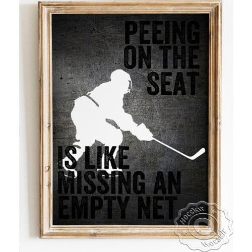 Humor Funny Advocate Restroom Civilized Behavior Poster, Dark Background Wall Stickers, Hockey Pattern Art Prints Home Decor