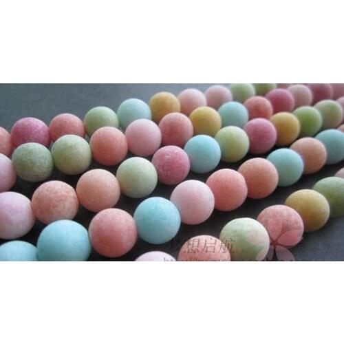 STENYA 12mm mix color Gem natural stone matte ball beads round shape necklace end tassels earrings men bracelet jewelry findings