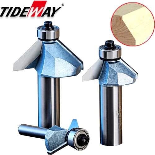 Tideway Industrial Grade 45 Degree Chamfer Trimming Milling Cutter Tungsten Carbide Woodworking Router Bits CNC Tool for Wood
