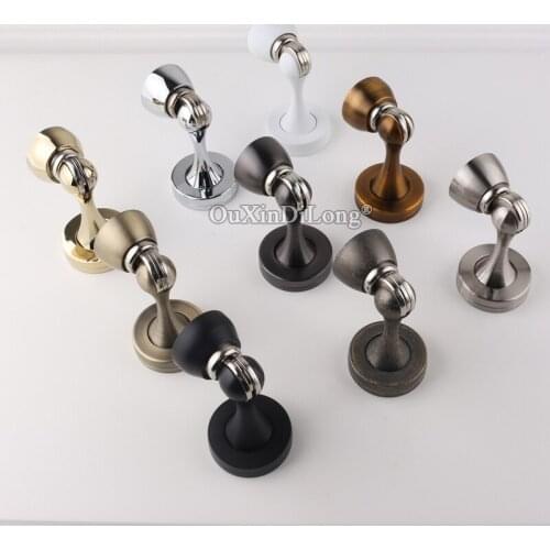 High Quality Stainless Steel Strong Magnetic Door Stopper Powerful Floor-mounted Door Holder Catch Rubber Door Stops 9 Colors