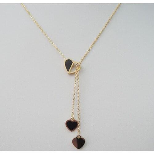 High quality top fashion necklace ,stainless steel ,anti-allerge , heart shape pendant necklace,silver and gold colors