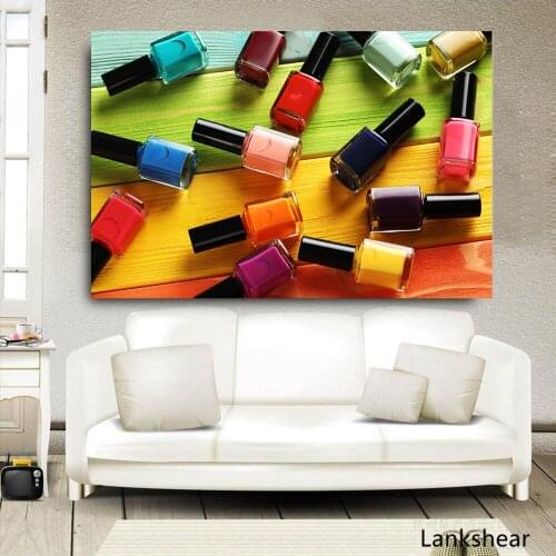 1 Pieces Colorful Nail Polish Wall Art Pictures For Wash Room HD Canvas Oil Painting Home Decor Art Posters For Living Room