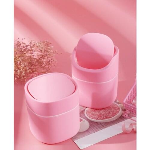1PC Plastic Waste Bins Multi-function Desktop Pressure Capped Trash box Can Kitchen Office Garbage Storage Bucket QA 208