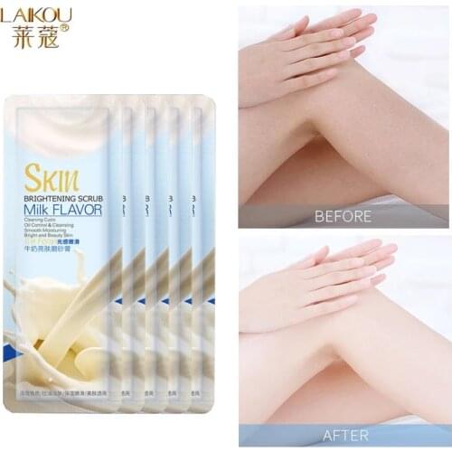 10Pcs Portable Milk Body Scrub Cream Deep Cleansing Skin Whitening Go Cutin Dead Skin Treatment Acne Moisturizing Body Care