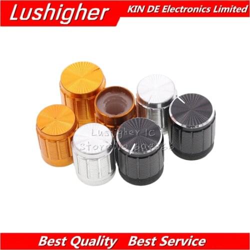 10PCS Aluminum Alloy 13*17mm 15*17mm Potentiometer 13*17 15*17 Knob Rotation Switch Volume Control Knob Black Silvery