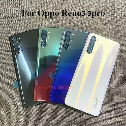 100% Original Back cover For OPPO Reno 3 Reno3 Pro Case Back Housing Battery cover Case For Rone 3/3Pro Camera Glass Lens Frame