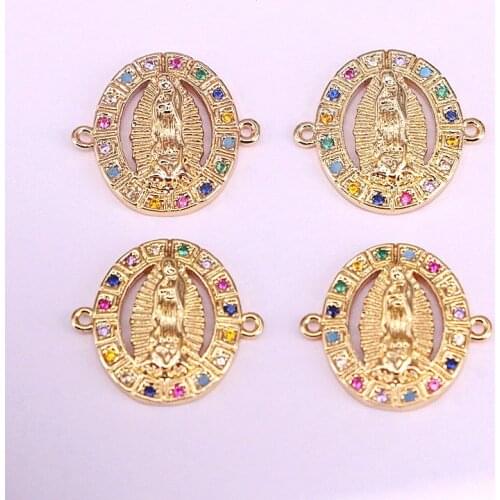 20Pcs Fashion Oval shape cz connector,religion cz charm connector,multicolor/Clear cubic zirconia micro pave connector jewelry