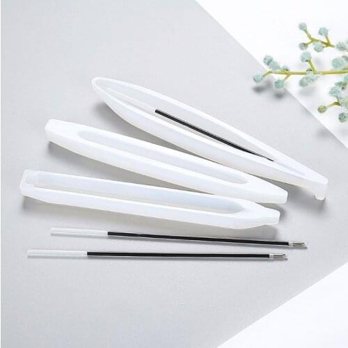 3Pcs DIY Ballpoint Pen Silicone Resin Molds With 30Pcs Refills 3 Colors Pen Epoxy Resin Casting Molds Art Craft Tools 85LB