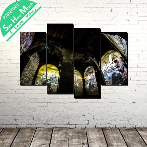 4 Piece The Gateway Arch Modern Wall Art Canvas Painting Posters and Prints Framed Art Painting Pictures for Home Decoration